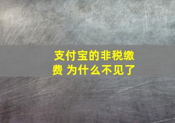 支付宝的非税缴费 为什么不见了